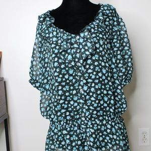 Lace Back Sheer Blouse